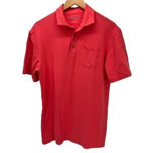 Onward Reserve Polo Shirt Mens Medium‎ Coral Pink Short Sleeve Pima Cotton